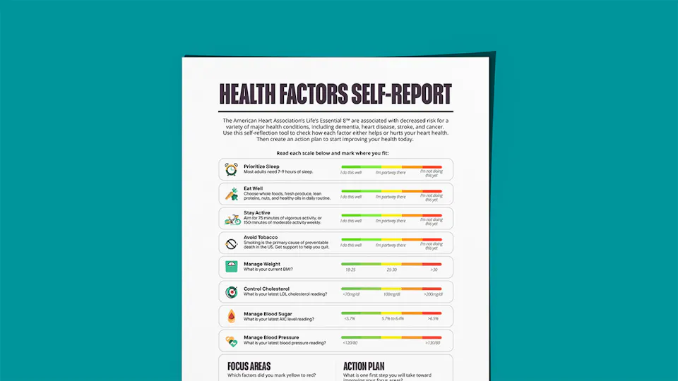 Daily Routine Speaking Activities Color Life’s Essential 8 Heart Health Self-Report • OT Potential